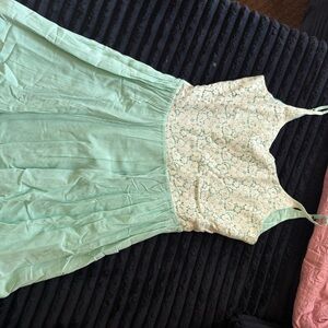 Mint Green and Cream Lace Dress